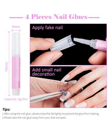 500 Pieces French Artificial Nail Tips Set - False Acrylic Nails with 4 Glue Tubes for DIY Nail Design - Perfect for Extensions & Natural Looks - Buy Online on GoSupps.com