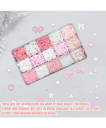 1000-Piece 3D Nail Decoration Set | 8 Color Nail Charms & Connectors | DIY Manicure & Jewelry Accessories - Buy Online on GoSupps.com