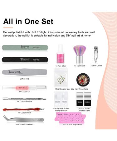 8 Color Changing Gel Nail Polish Kit with 24W UV LED Lamp - Glitter Manicure Set for Women - Buy Online on GoSupps.com