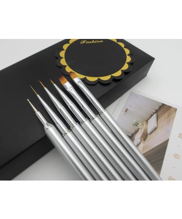 6PCS Nail Art Brushes Set with Dotting Tool for Gel Nail | Nail Painting Pen Kit for Home and Salon Design - Buy Online on GoSupps.com