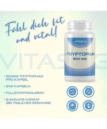 Vitasyg L-tryptophan 500mg - 240 capsules 160 g - Buy Online on GoSupps.com