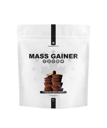 Canadian Protein Mass Gainer 54g of Protein | 3 kg of Chocolate Peanut Butter Flavoured Muscle Building Protein Shake | Contains Whey Protein Isolate Micellar Casein and Whey Protein Concentrate Chocolate Peanut Butter 3 kg (Pack of 1)