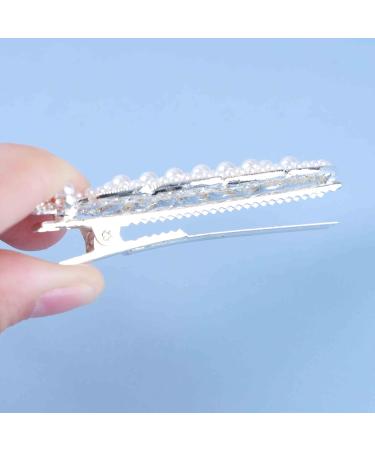 Inilbran Boho Pearl Hair Clip Barrette Silver Leaf Hair Barrette Clip Vintage Pearl Leaf Hairpin Clip French Pearl Bridal Headpieces Decorative Headwear Hair Accessories for Women and Girls - Buy Online on GoSupps.com