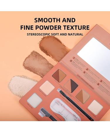 YOUNG VISION Eyebrow Palette - 6 Colors with Stencils, Highlighter, Concealer, Wax, Trimmer, and Brush & Spoolie Duo - Buy Online on GoSupps.com