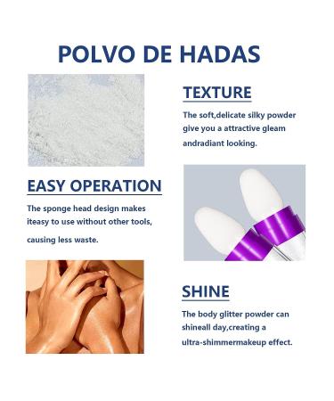 NewBang Polvo De Hadas Highlighter Powder Stick - White Moonbeam Shade - 1 Ounce | Glitter High Gloss Body Shimmer Makeup for Face, Body, Lips, Eyes - Glow Cosmetic for Sparkling Radiance - Buy Online on GoSupps.com