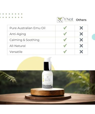 Y NOT Natural Ultraine Australian Emu Oil 60ml - Fragrance-Free Luxury Moisturizer for Skin Hair Nails & Scalp - Hospital Quality - Buy Online on GoSupps.com