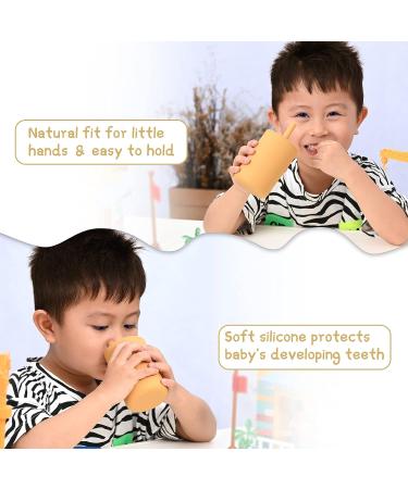 JOYIT Baby Open Cup 6 oz | Training Straw Cup for Independent Drinking | Promotes Fine Motor Skills | Nonspill Lid & Silicone Straw (Mustard) - Buy Online on GoSupps.com