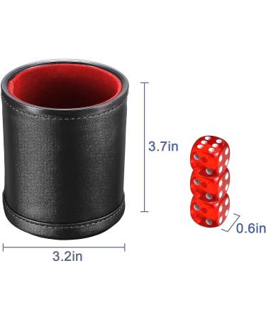6-Piece PU Leather Dice Cup Set with Quiet Shaker and 30 Dices - Black - Buy Online on GoSupps.com