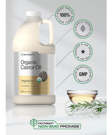 Organic Castor Oil 64 fl oz | Vegetarian Non-GMO by Horbaach - Buy Online on GoSupps.com
