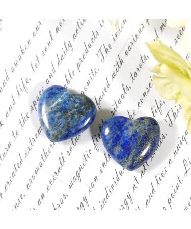 Soulful Healing Crystal Lapis Lazuli Heart Stones - 2Pcs 20mm Tumbled Worry Stones for Reiki Therapy and Stress Relief - Buy Online on GoSupps.com