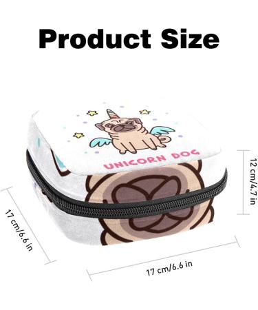 Unicorn Pug Period Pouch - Portable Tampon Holder for Purse - Feminine Product Organizer - First Period Gifts for Teen Girls - Buy Online on GoSupps.com