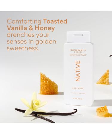 Native Body Wash Contains Naturally Derived Ingredients | For Women & Men Sulfate Paraben & Dye Free Leaving Skin Soft and Hydrated | Toasted Vanilla & Honey 18 oz - Buy Online on GoSupps.com