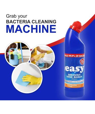 Easy Thick Bleach 24-Hour Toilet Bleach Cleaner 6x750ml - Powerful Formula Germ-Killing Strength | Includes Bonus DirtBuster Gloves by Sucasa - Buy Online on GoSupps.com