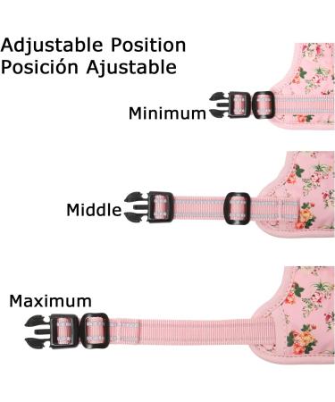 Shop Heele Dog Crockery & No-Pull Harness - Soft Reflective Padded Handle for Medium Dogs - Pink Flower Design - Buy Online on GoSupps.com