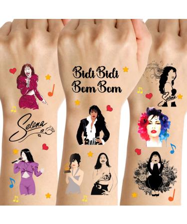 Selena Temporary Tattoos 100Pcs Selena Singer Tattoos Stickers Party decorations for Girls Kids