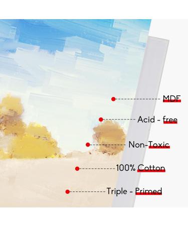 CONDA 8x10 Canvas Panels 12 Pack - Primed Cotton Artist Quality Boards for Acrylic, Watercolor & Oil Painting - Buy Online on GoSupps.com