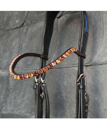 Happiness Horses Brown 'Wood' Head Straps with Glitter Stones | Curved Hand-Sewn Shetty Leather - Premium Quality Horse Accessories - Buy Online on GoSupps.com
