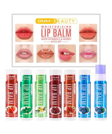 6PCs moisturizing lip balm colorless long -lasting natural lip care stick for dry lips - for adults and children Lip Repair