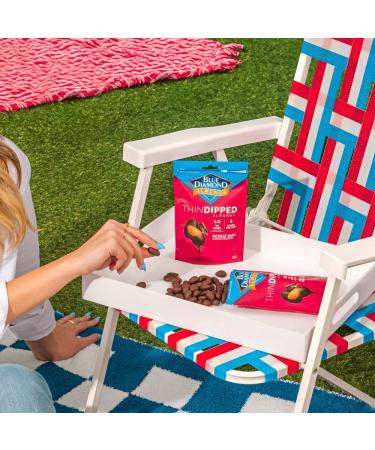 Blue Diamond Almonds Double Dark Chocolate Thin Dipped Snack Nuts 4 oz (Pack of 2) Bundle With a Snack Scout Lunch Bag - Buy Online on GoSupps.com