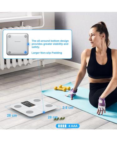 Healthkeep Body Fat Scale with Large VA Display 15 Body Datas with Heart Rate Smart Weight Scale Compatible with iOS & Android Max 400lb/180kg/28st 28cm White - Buy Online on GoSupps.com