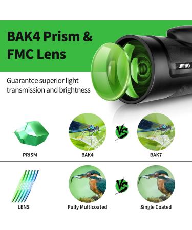 JIPNO High Powered Monocular-Telescope for Adults and Kids with Smartphone Adapter  Dust-Proof BAK4 Prism Monocular with Clear Low Light Vision for Hunting/Target Shooting/Stargazing/Camping/Traveling 12x50 - Buy Online on GoSupps.com