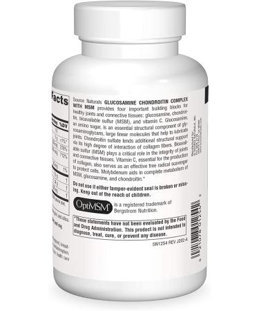 Source Naturals Glucosamine Chondroitin Complex with MSM - 120 Tablets for Joint Health - Buy Online on GoSupps.com