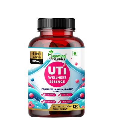 Humming Herbs D-Mannose & Cranberry Complex with Hibiscus Inulin Prebiotic & Probiotics (Lactobacillus rhamnosus & L. reuteri) 120 Capsules (60 Days) Urinary Tract Health Support
