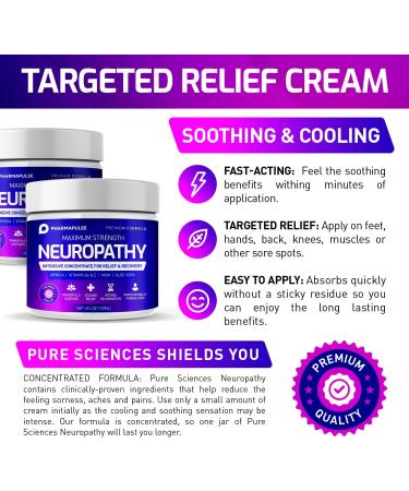 Neuropathy Relief Cream - Maximum Strength for Foot, Hands, Legs, Toes - Arnica, Vitamin B6, Aloe Vera, MSM - 4oz - Buy Online on GoSupps.com