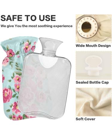 Vintage Roses Hot Water Bottle - 1L Transparent Heat Therapy | Naanle for Pain Relief & Comfort - Buy Online on GoSupps.com