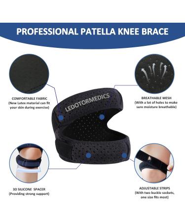 Medical Patella Knee Brace | Plus Size Support Strap for Pain Relief | Tendonitis Meniscus Tear Arthritis | Extra Large for Men & Women - Buy Online on GoSupps.com