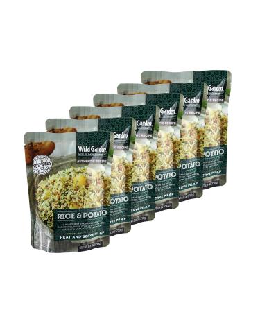 Wild Garden Heat and Serve Pilaf 100% All-Natural Rice & Potato Fully Cooked Ready to Eat Microwavable 8.8 oz 6 pack