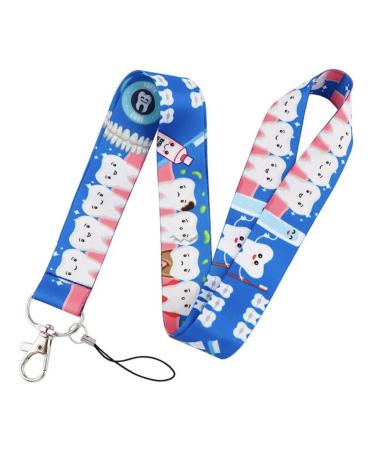 Pinstant Dentist Dental Tooth Teeth Care Toothbrush Floss Mouthwash Toothpaste 17.7" Neck Lanyard Keychain Holder ID Badge Mobile Phone Pin Strap