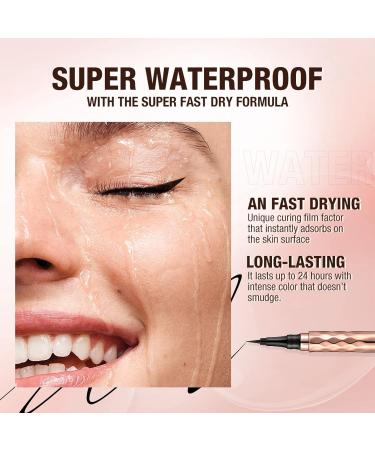 Rosarden Liquid Eyeliner - Super Thin Waterproof Black Eyeliner for Smudge Proof, Long Lasting Makeup - Buy Online on GoSupps.com