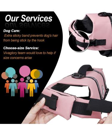 Vivaglory Ripstop Dog Lifeguard Vest - Small/Medium Buoyancy & Visibility Cherry Blossom Pink M (53-63cm) - Buy Online on GoSupps.com