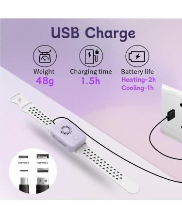 Roodisar Cooling Wristband for Summer Heat Personal Cooling Device Wearable Air Conditioner Body Cooling Products for Hot Weather Adjustable 3 Speeds - Purple - Buy Online on GoSupps.com