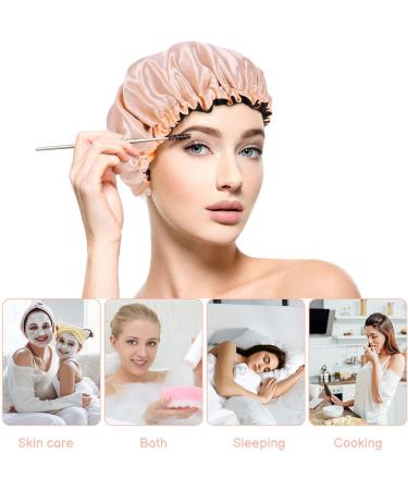 Fuyamp 2 Packs Satin Sleep Cap Adjustable Silky Sleep Bonnet for Women Long Curly Hair Double-Sided Waterproof Satin Hair Cap Extra Large Sleep Satin Bonnet for Women Girls Sleeping Pink+Lake Green - Buy Online on GoSupps.com