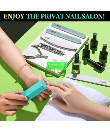 FANDAMEI 12pcs Nail Files Set with Cuticle Nipper, Buffer, Pusher, Brush - Manicure Kit Green - Buy Online on GoSupps.com