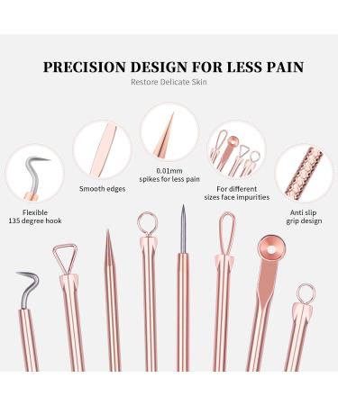 Ducare Blackhead Remover Set - 4-Piece Professional Comedone Extractor Kit for Acne & Pimples - Gold Facial Care Case - Buy Online on GoSupps.com