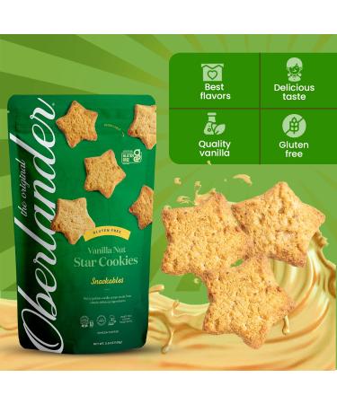 Oberlander Gluten Free Kosher for Passover Vanilla Nut Star Cookie 5.5oz - Dairy Free, Soy Free, Vegan | Snackable Option - Buy Online on GoSupps.com
