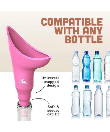 Pitch and Trek Female Urination Device - Silicone Standing Pee Funnel with Carry Bag for Travel, Road Trip, Festival, Camping & Hiking - Pink - Buy Online on GoSupps.com