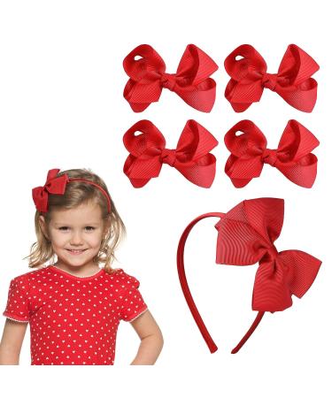 Sibba Red Bow Headband Clip Barrettes 5-Piece Set for Halloween Christmas Cosplay Party - Buy Online on GoSupps.com