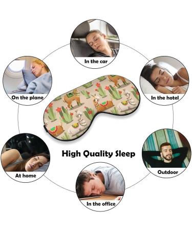 Llama Desert Cactus Sleep Mask - Adjustable Strap Eye Cover for Sleeping and Travel - Blocks Light for Night Naps - Men and Women - Buy Online on GoSupps.com