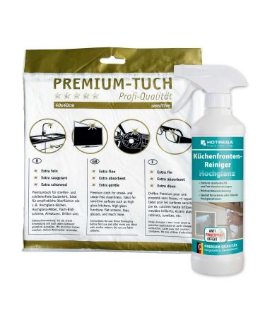 Hotrega kitchen fronts cleaner high gloss 500ml cleaning kitchen cleaner intensive cleaner front cleaner (500ml including microfiber cloth)