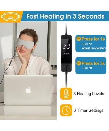 Heated Eye Mask for Dry Eyes - ALLJOY Cold & Warm Compress | Sleep Mask for Stye Blepharitis & Puffy Eyes - 3 Temperatures & Timers for Home Office & Travel - Buy Online on GoSupps.com