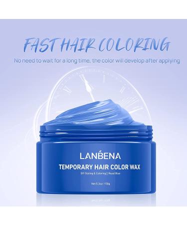 Royal Blue Hair Color Wax 150g - Washable Temporary Hair Dye for Party, Cosplay & Halloween - Buy Online on GoSupps.com