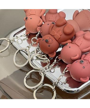 6 Color Cute Bear Matte Lip Mud Velvet Grey Pink Keychain Lipstick | Waterproof Long Lasting Lip Glaze Cosmetics Set for Women - Buy Online on GoSupps.com