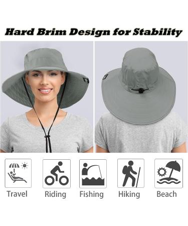 Solaris Wide Brim Sun Hat UPF 50+ for Outdoor Sun Protection - Grey - Buy Online on GoSupps.com