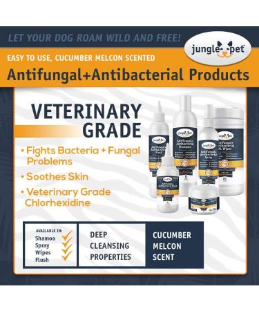 Jungle Pet Medicated Shampoo 16 oz - Antiseptic Chlorhexidine for Dogs Ringworm, Hot Spots & Allergies - Cucumber Melon Scent - Buy Online on GoSupps.com