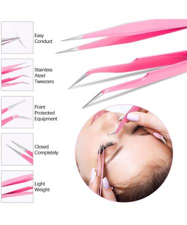 316 PCS Eyelash Extension Kit with Portable Air Conditioning Blower - Pink | Rechargeable Mini Fan, Mirror, Tapes, Tweezers & Brushes - Buy Online on GoSupps.com