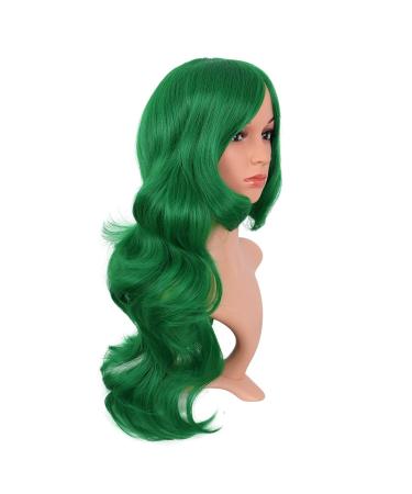 Buy MapofBeauty 24 Inch Grass Green Long Wavy Wig - Charming Plastic Fiber Full Wig for Women Party Style - Buy Online on GoSupps.com